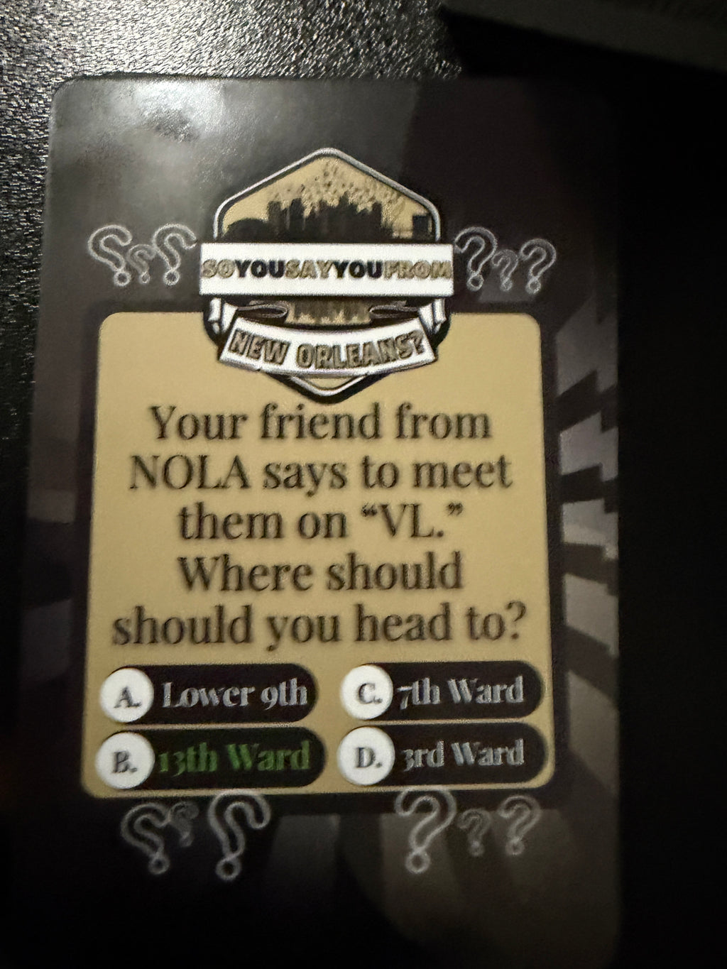 New Orleans Trivia Card Game