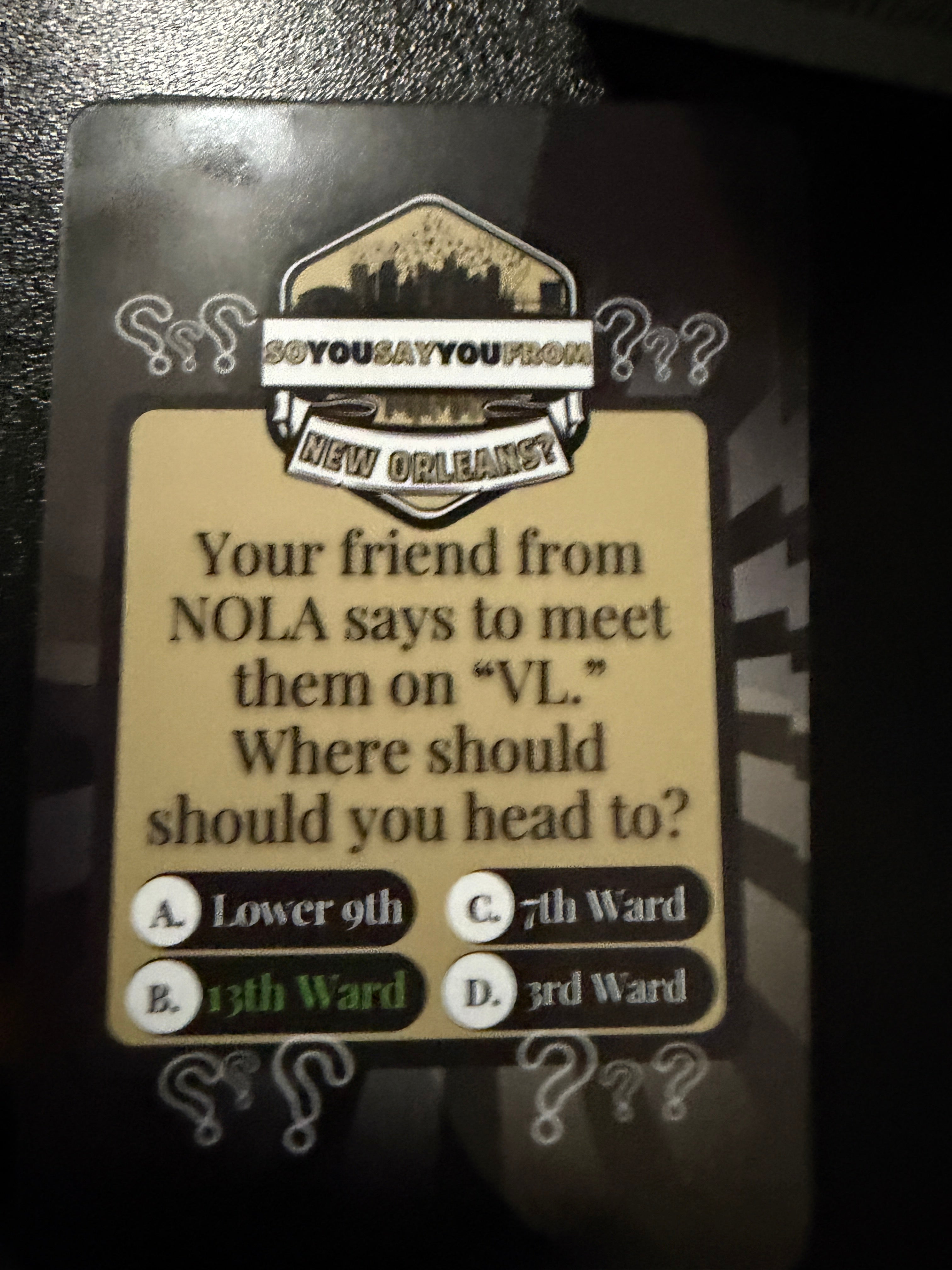 New Orleans Trivia Card Game