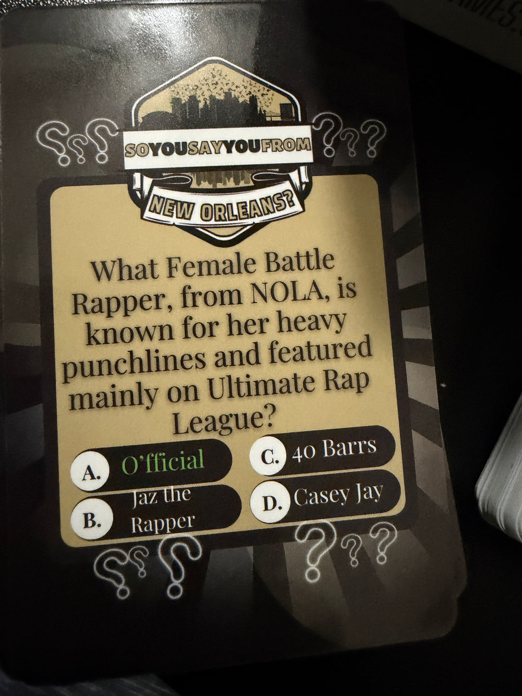 New Orleans Trivia Card Game