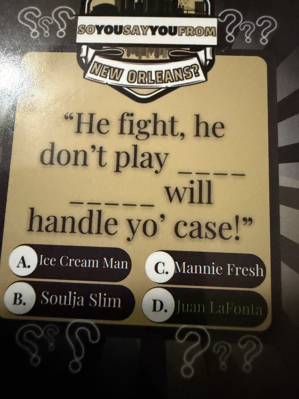 New Orleans Trivia Card Game